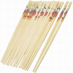 Multiple bamboo chopsticks are placed together.