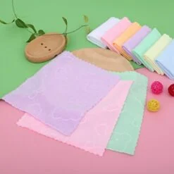 Kitchen cleaning napkin is presented in different colors and styles.