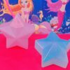 Star shape funny water cup with straw in pink and blue color.