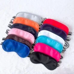 Sleeping eye mask is being presented in 12 different colors.