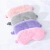 Plush eye mask is presented in different colors.