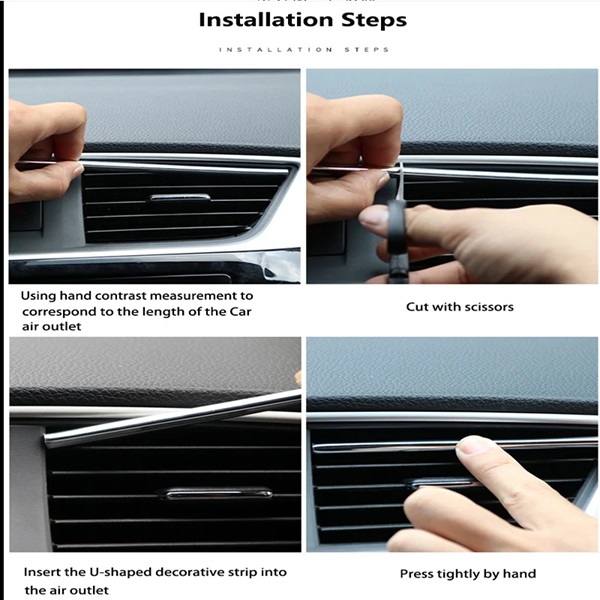 10Pcs Car Air Conditioner Outlet Decoration Strip 