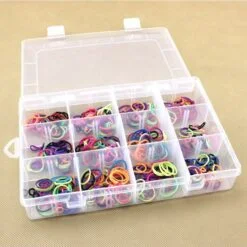 12 compartment plastic storage box is used to store rubber bands