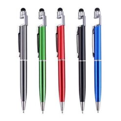 Stylus pen with phone stand shown in 5 radiant colors