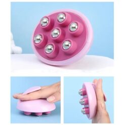 Woman is using 7 Beads manual steel ball massager for body massage
