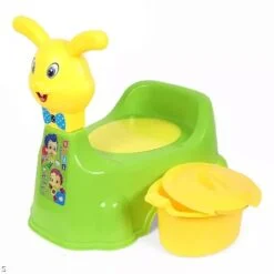 Green and yellow color potty training pot