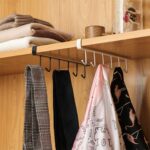 Cabinet Shelf Multiuse Hook Holder Holding Ties & clothes under shelf.