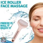 Ice Roller Face Massager Cooling Comfort: Ice Roller Face Massager A handheld ice roller face massager with a clear, liquid-filled rolling head and a comfortable grip.