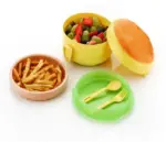 Close-up of Burger-Shaped Lunch Box Highlighting Compartments | Multiple Compartments for Packing a Variety of Meals