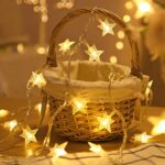 Close-up view of the 14 LED Small Star String Light, highlighting the individual star-shaped bulbs with warm white LEDs and the flexible wire for easy shaping. Good Price & Quality compare to Meesho