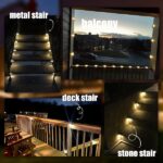 LED Solar Deck Lights installed in various outdoor settings, such as a deck, patio, or garden, demonstrating their versatility.