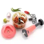 Effortless Chopping Performance - Razor-Sharp Blades in the Hand-Press Vegetable Chopper with Grinder Mixer