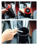 Mini Car Trash Bin Mounted on Car Door with Discarded Coffee Cup Inside | Convenient Waste Disposal for Clean Cars | car accessories