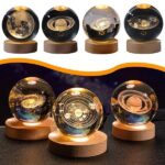 A glowing crystal ball night lamp featuring a captivating celestial scene with planets, stars, or galaxies (depending on the random variant).