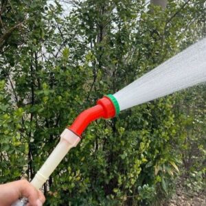 "Close-up of the Water Mesh Sprinkler Nozzle (Small Size) attached to a hose, showcasing its small size and mesh design. Person watering a hanging basket with the Water Mesh Sprinkler Nozzle, highlighting its targeted application. Seedlings being gently misted with the Water Mesh Sprinkler Nozzle, emphasizing its suitability for delicate plants."