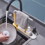 Organized Kitchen Sink with Adjustable Telescopic Shelf | Stores Dishes, Utensils & Sponges