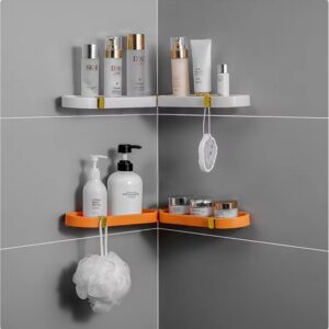 White Multipurpose Punch-Free Wall Corner Storage Rack with 3 Tiers | Organize Cleaning Supplies, Tools & More in Corners