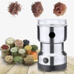 A stainless steel multifunctional grinder in a prominent color. It features a compact design and sharp blades for grinding various ingredients - Kitchen Accessories,